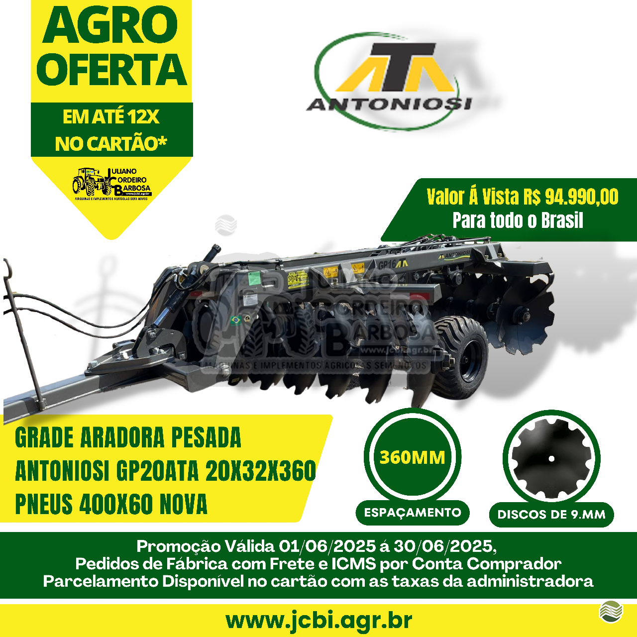 ARADORA 20 DISCOS de JCBi Máquinas e Implementos Agrícolas